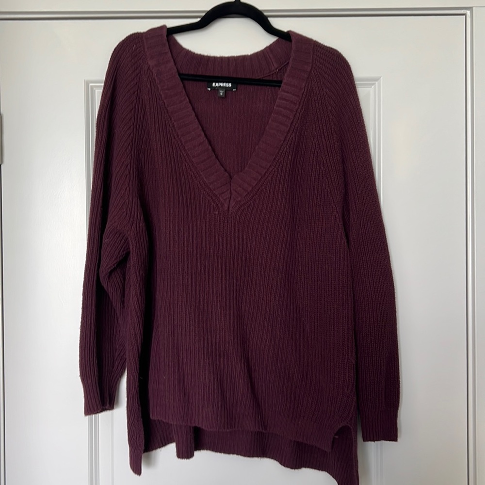 Express purple v-neck sweater